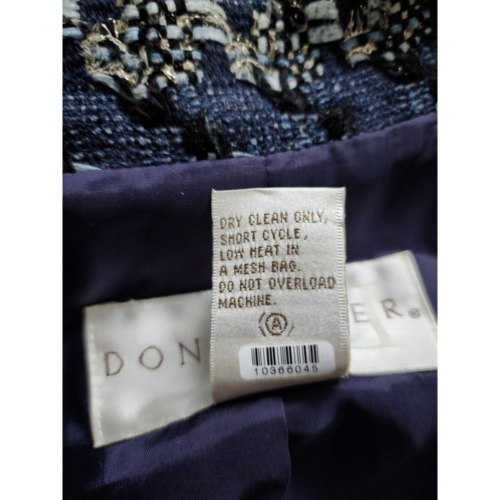 Doncaster Womens Single-Breasted Blazer Jacket Navy Blue Cotton-Silk Blend Sz 10 - Picture 7 of 9
